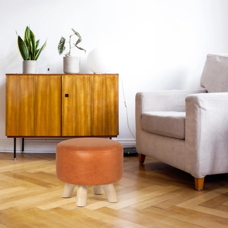 LEMAC – Footrest Stool with Wooden Legs - Image 2